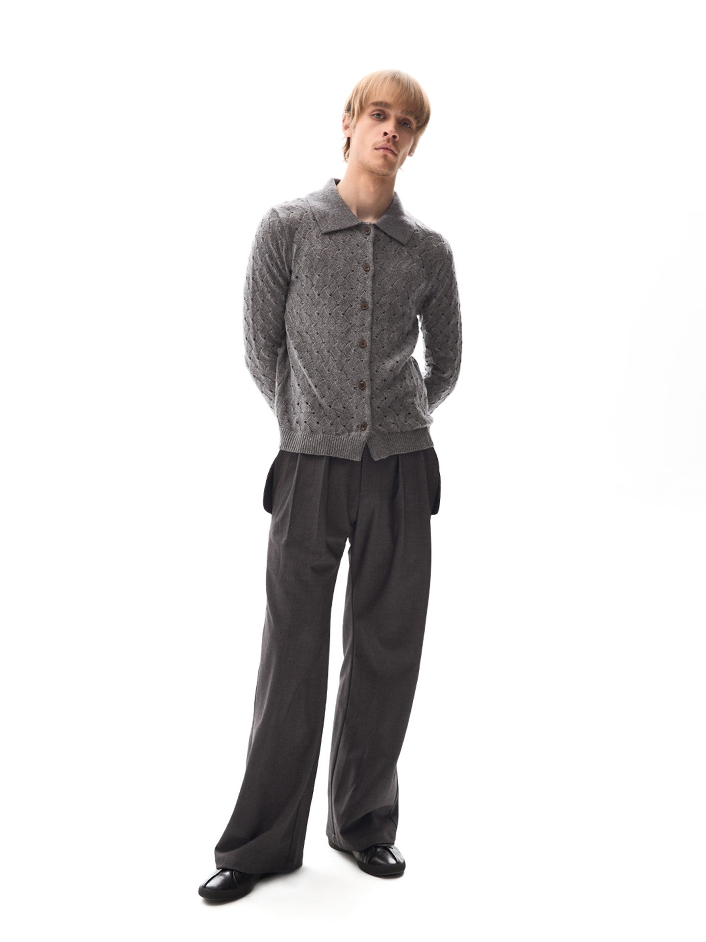 Medium-length lightweight knit cardigan