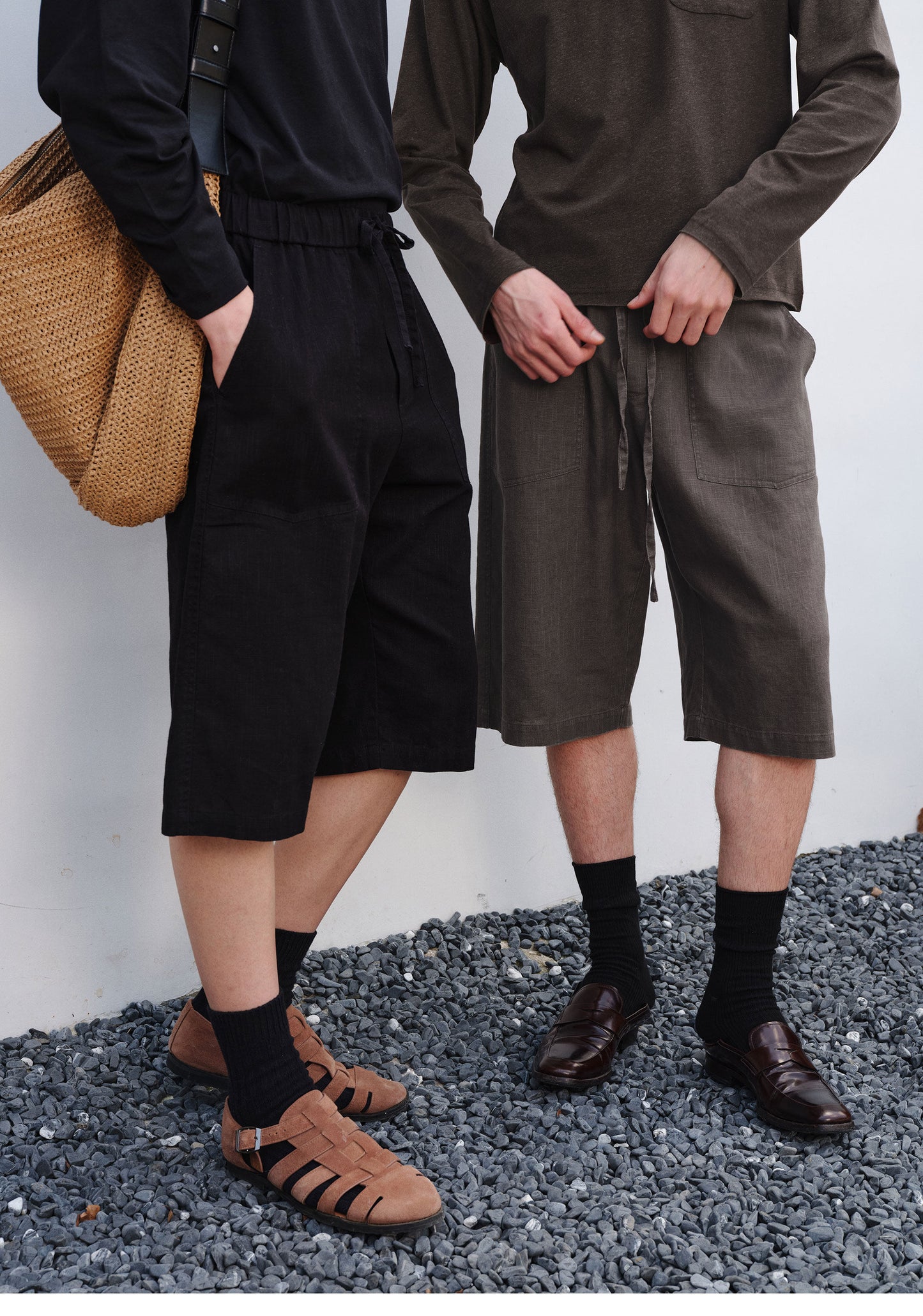 Retro Deck-Style Shorts with Elastic Waistband