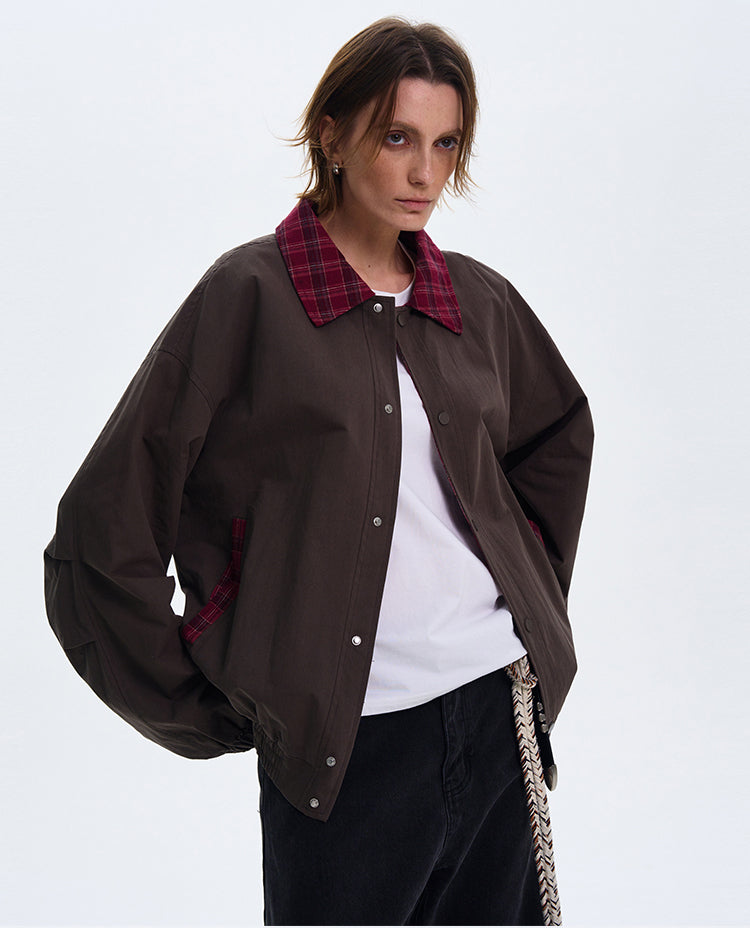 Checkered lapel jacket