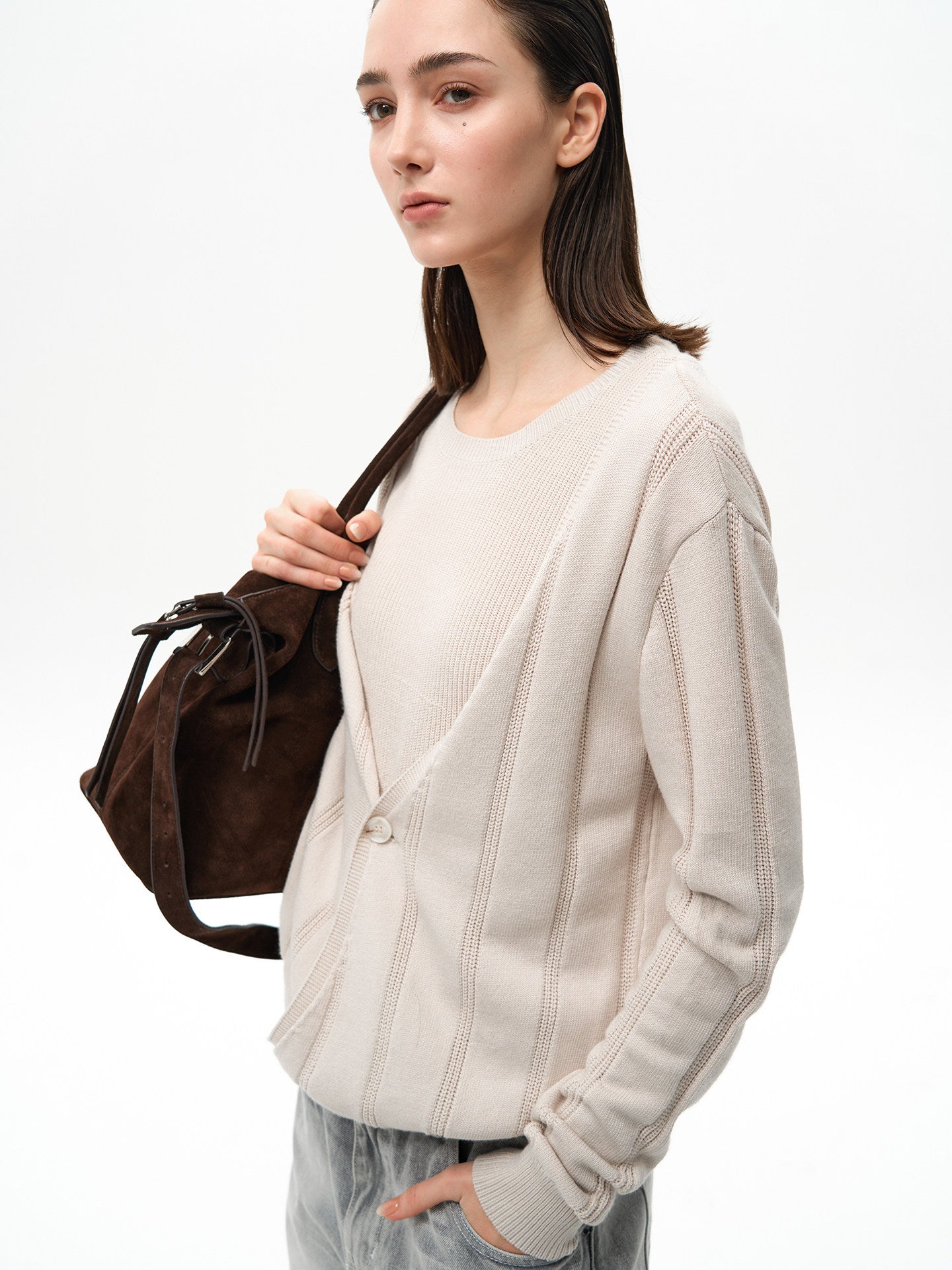 Double-Layer Faux Two-Piece Knit