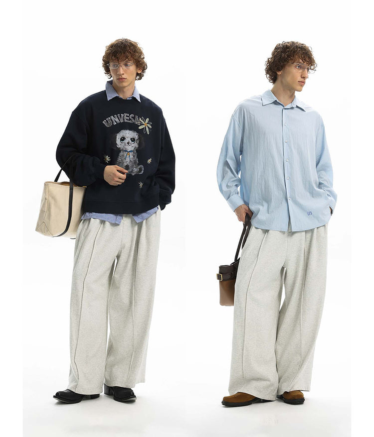 Wide Knit Casual Pants