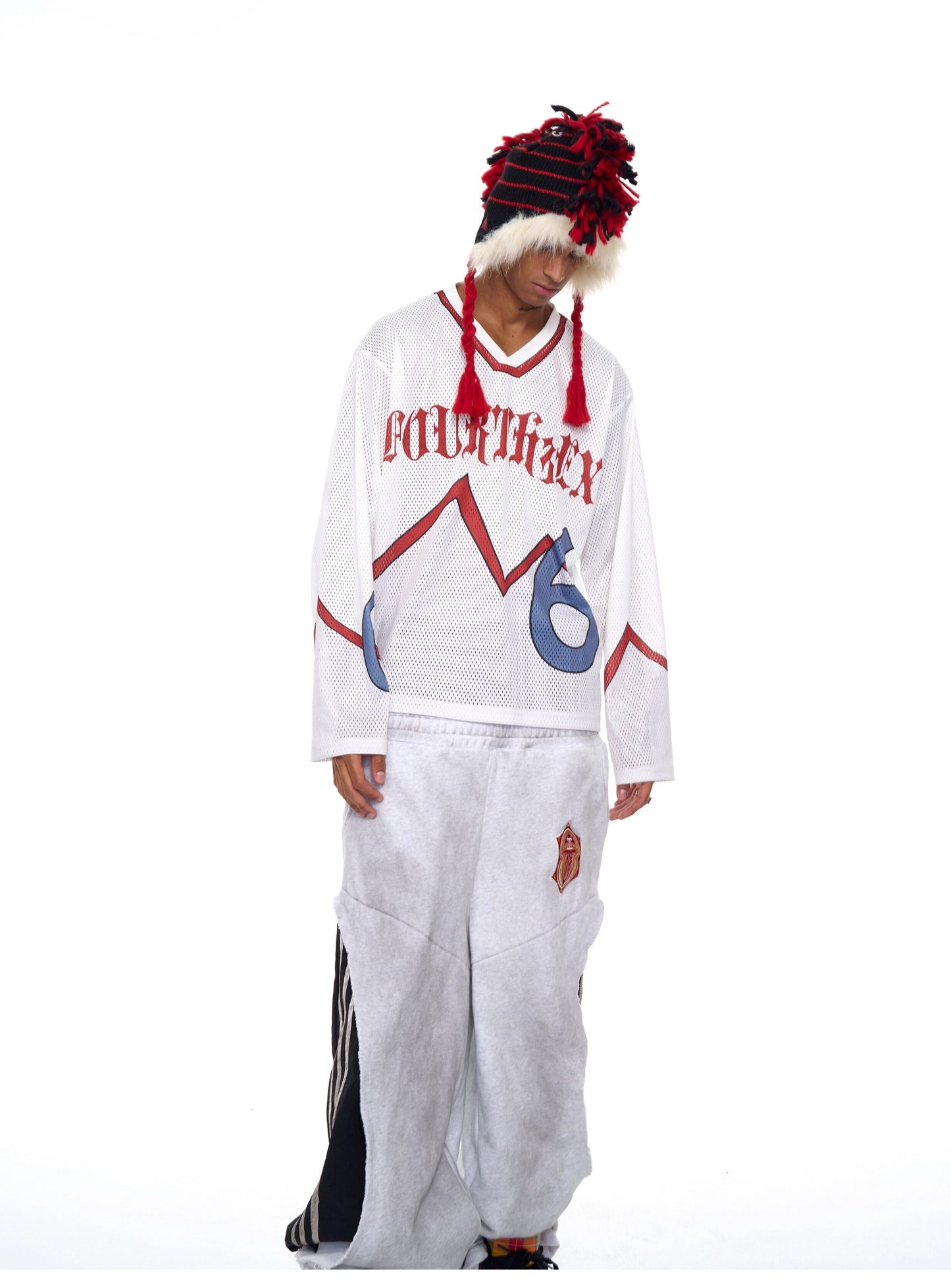 Mesh V-Neck Jersey T-Shirt