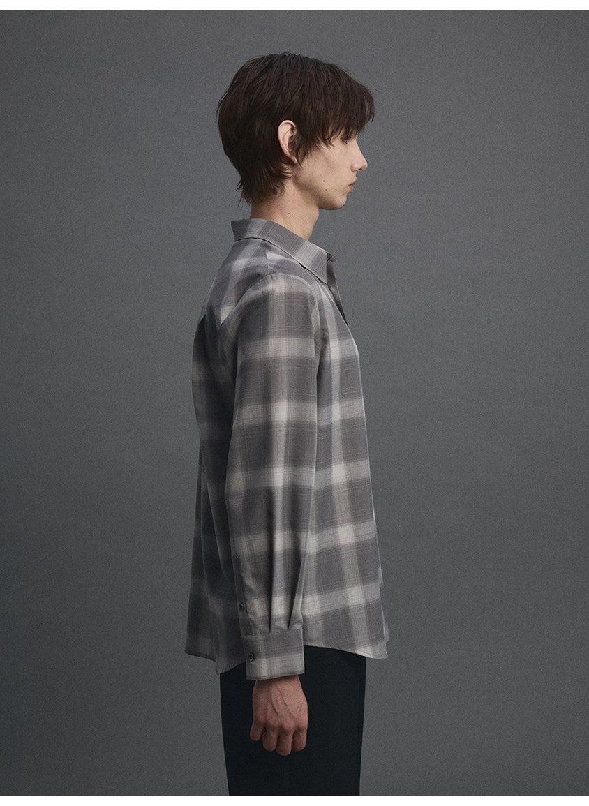 Worsted Wool Checkered Shirt