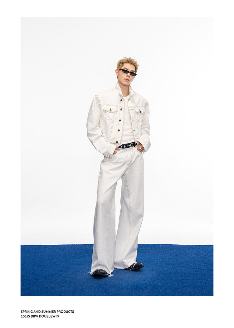 Denim Pants with Fringes