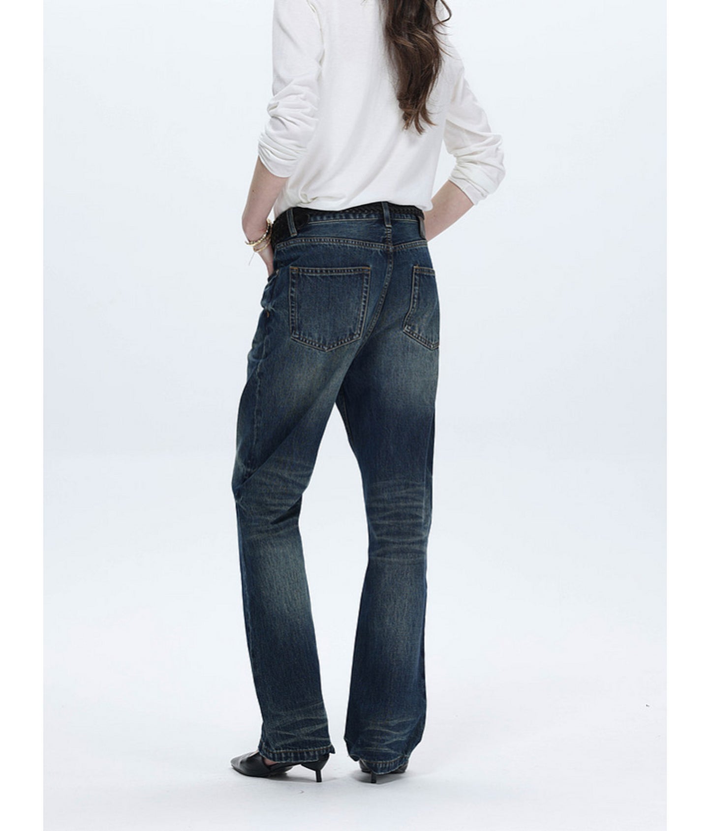 Vintage-Style Shrimp Line Jeans