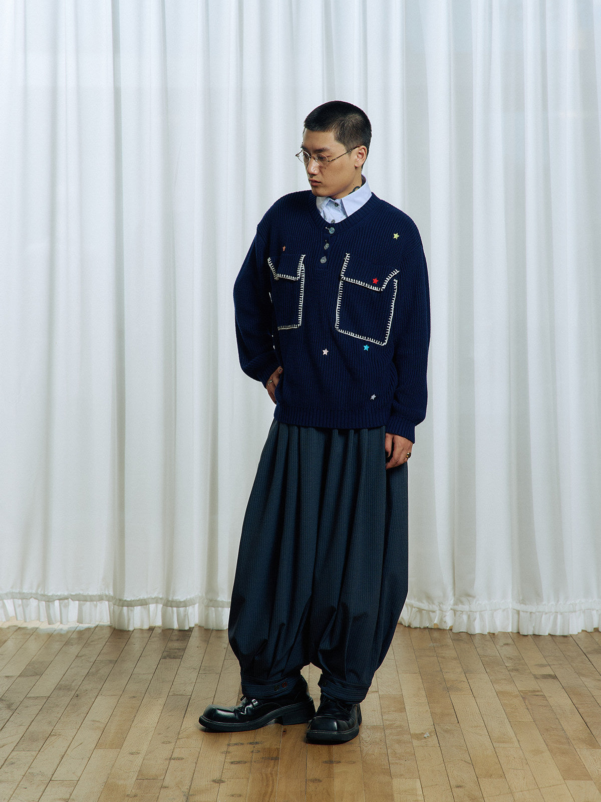 Pleated Balloon Pants