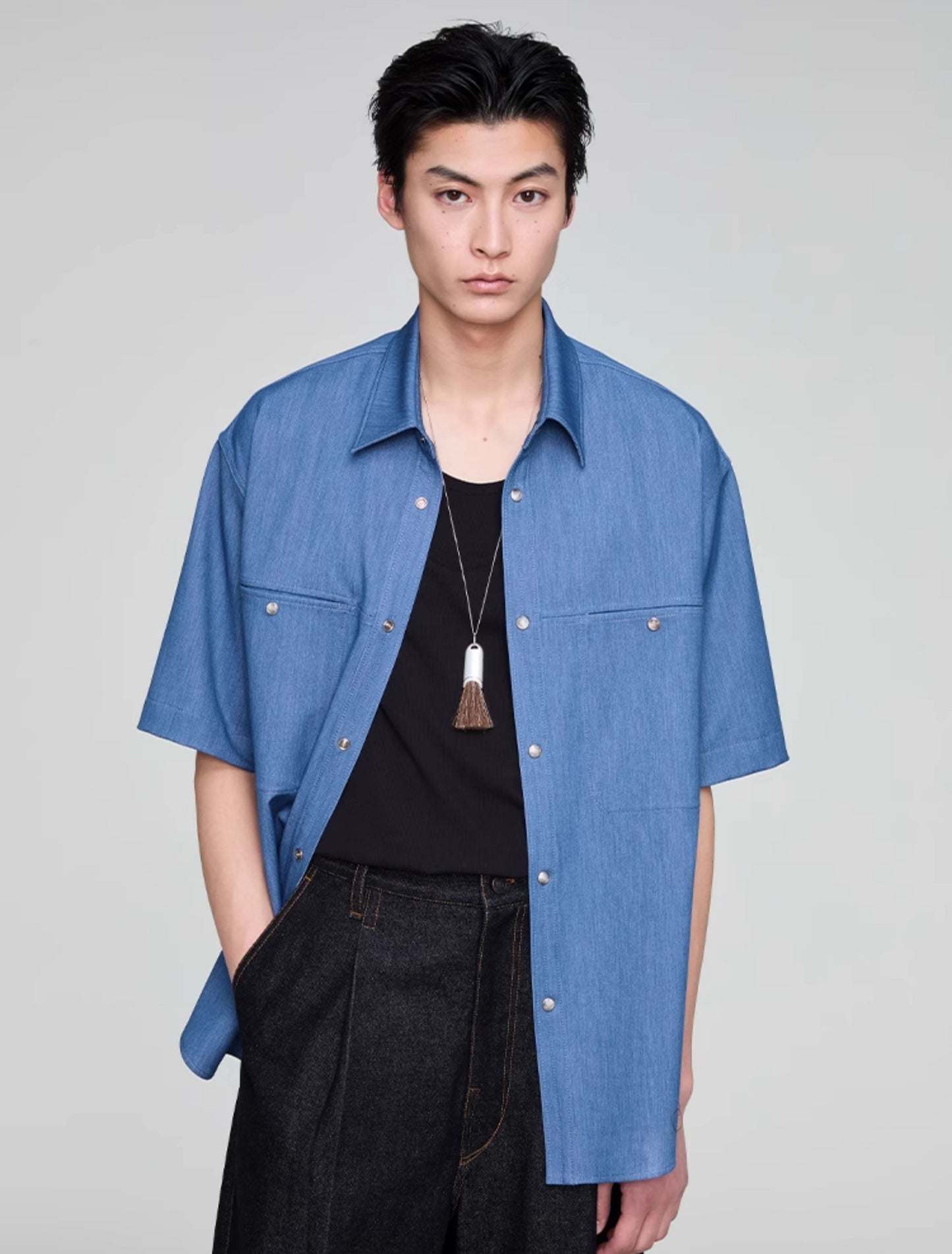 Imitation denim shirt