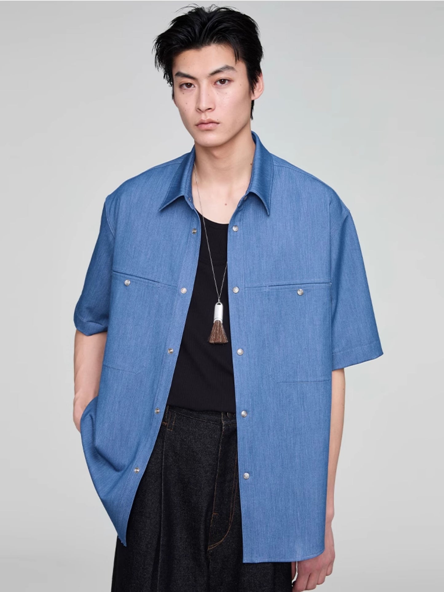 Imitation denim shirt