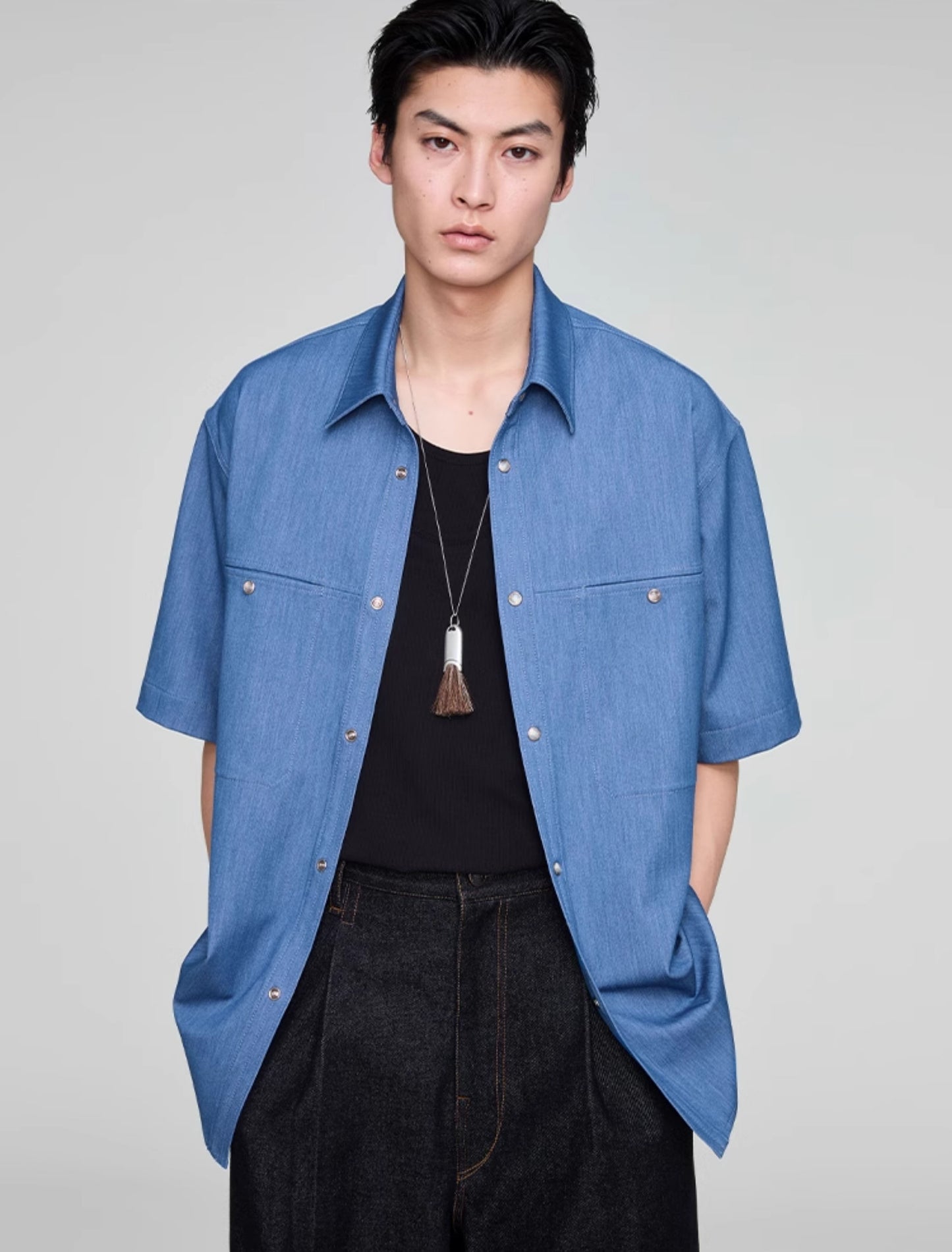 Imitation denim shirt