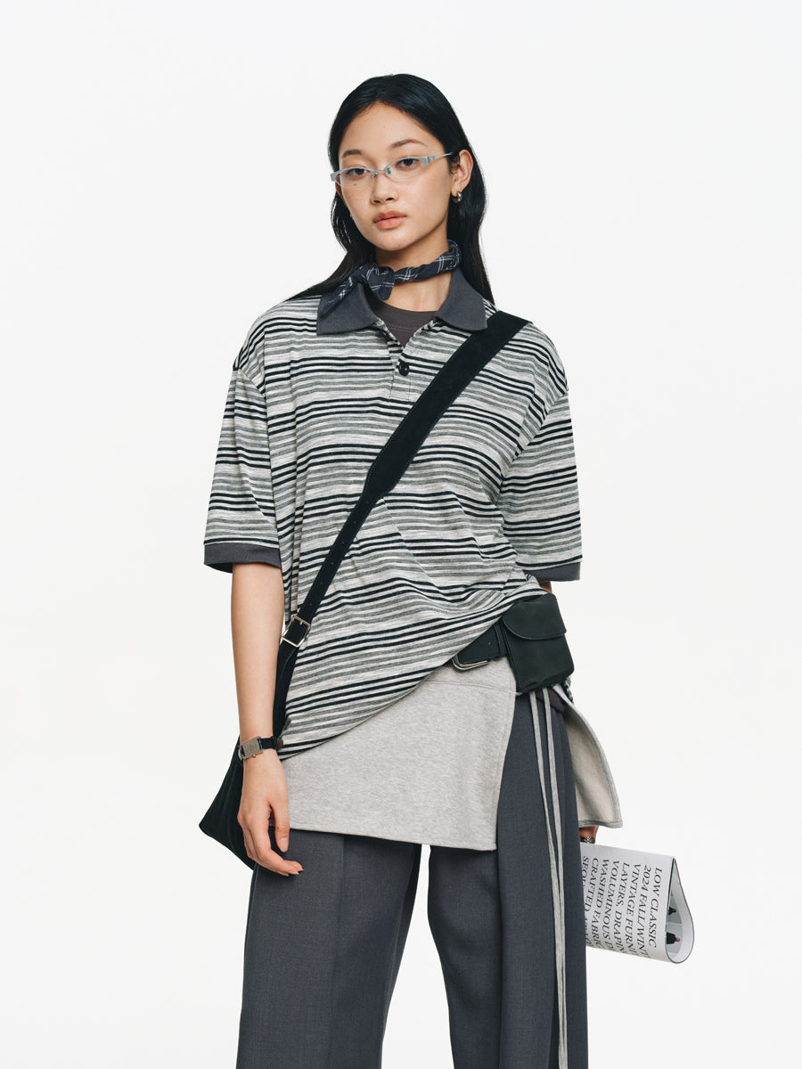 Drop Shoulder Polo Shirt