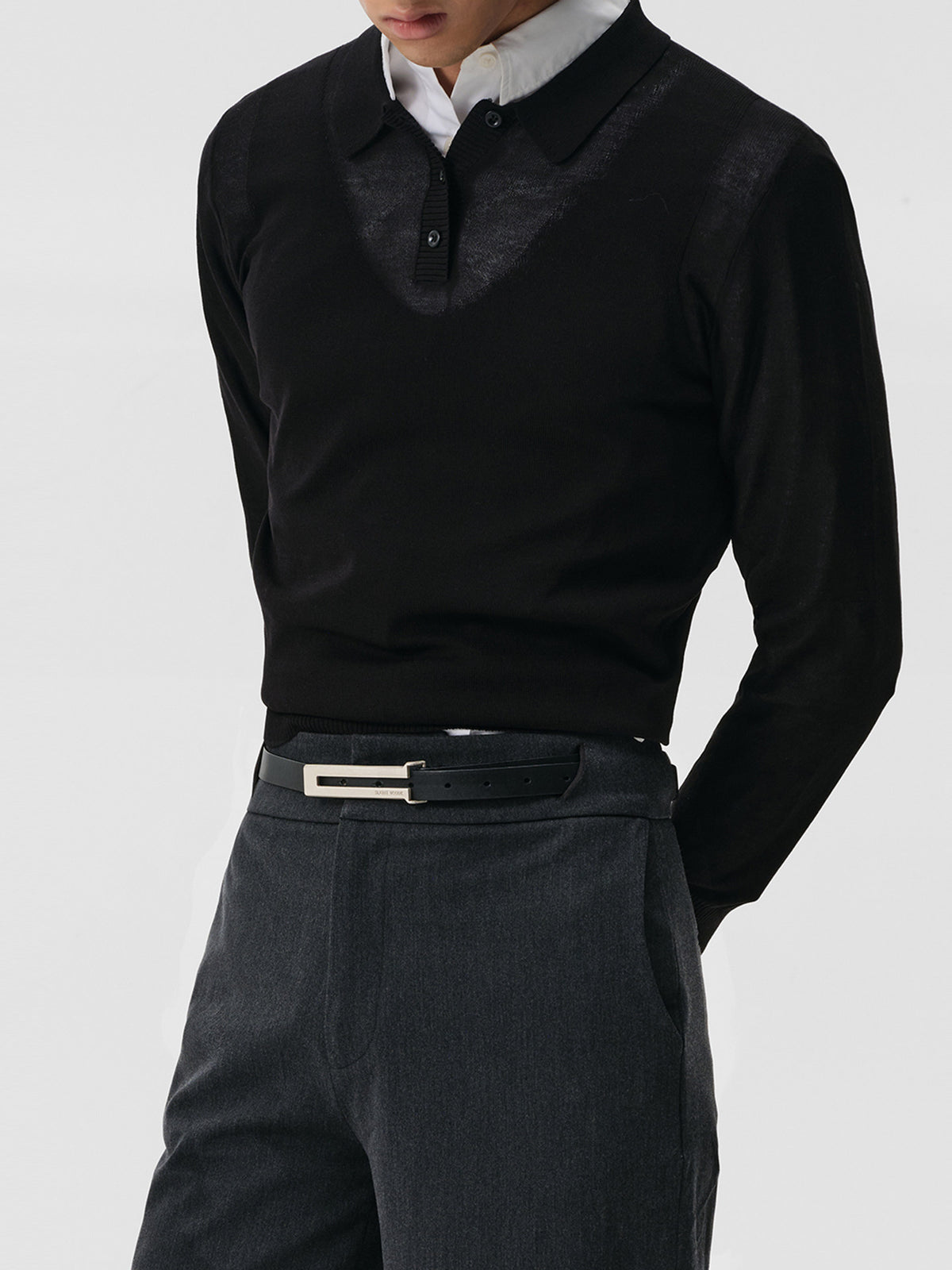 Slim-Fit Faux Two-Piece Polo Shirt