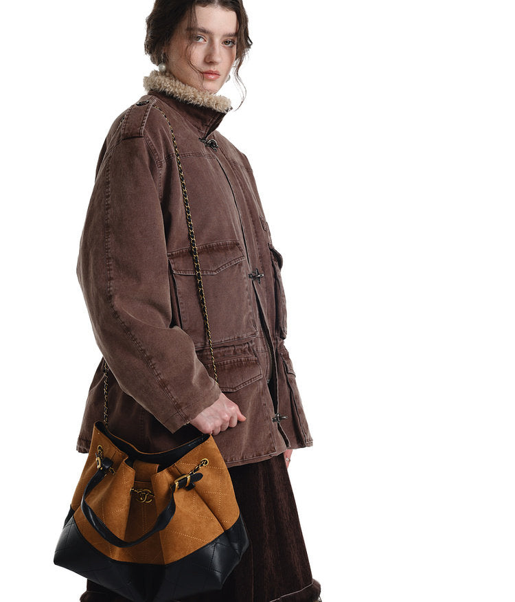 Airplane Button Multi-Pocket Jacket