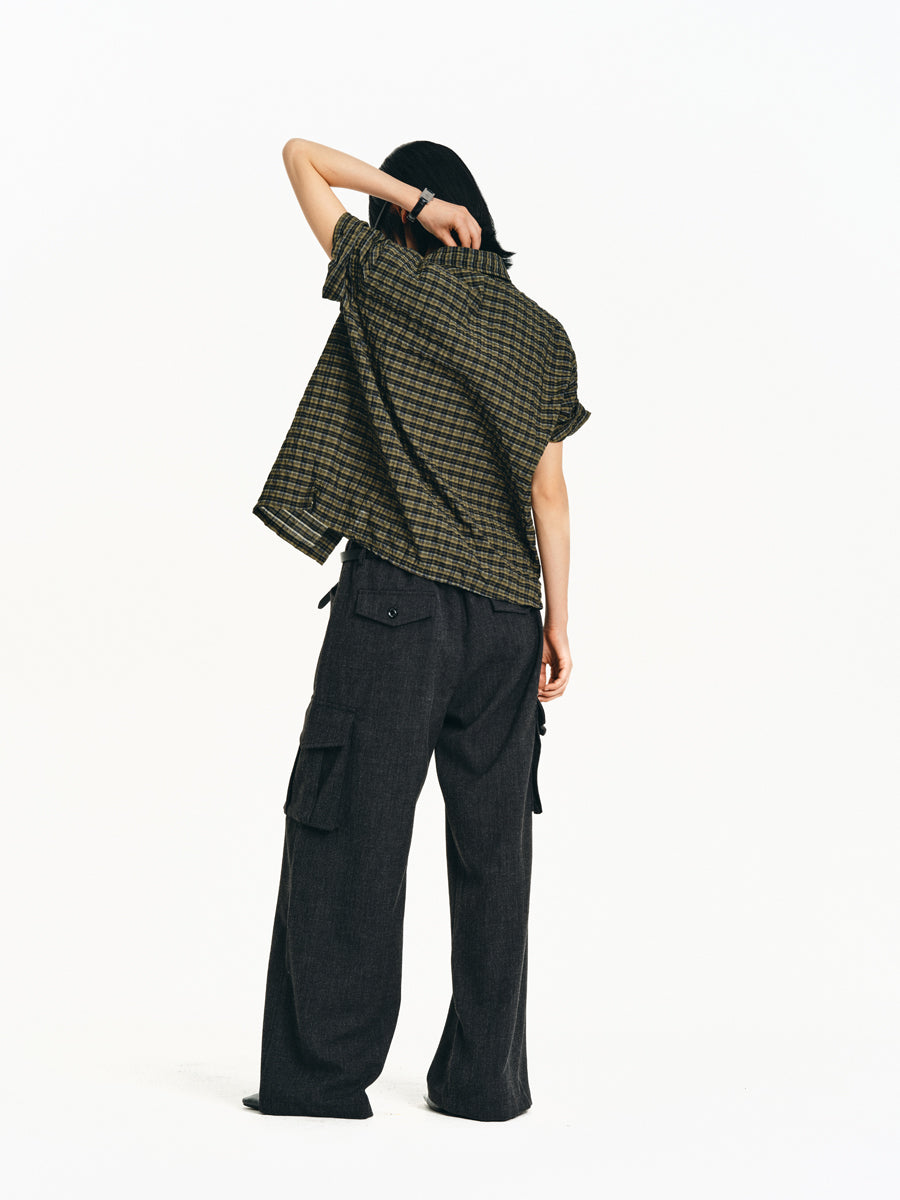 Elastic Pockets Casual Pants