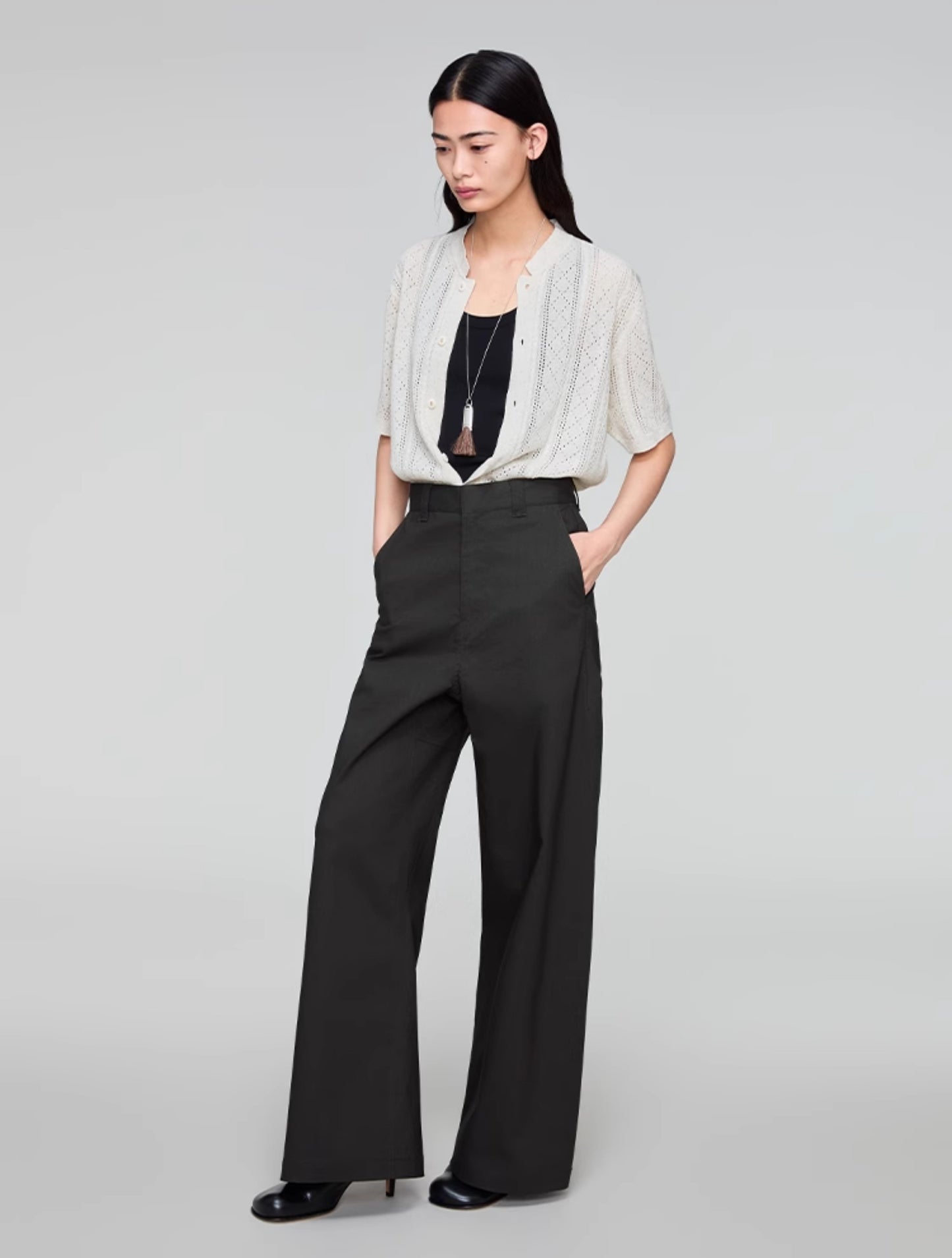 Wide Leg A-Line Casual Pants