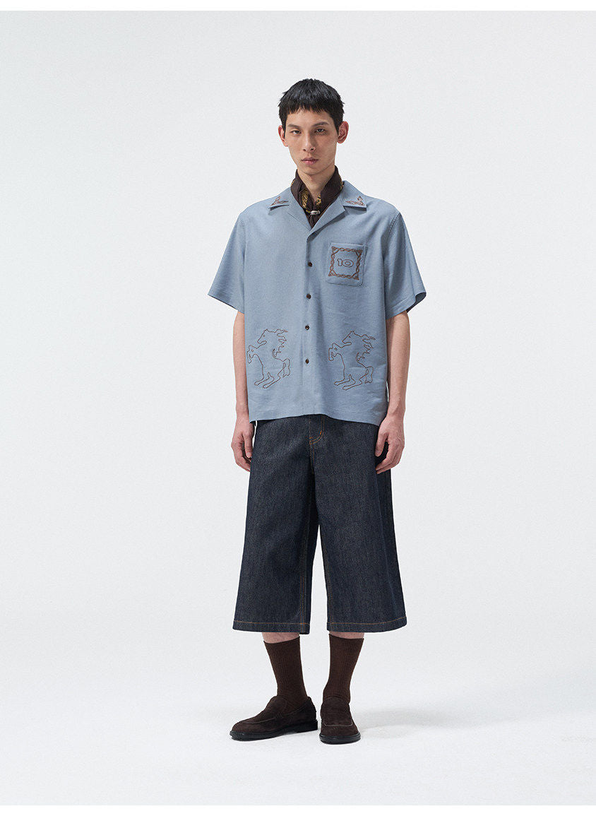 Embroidered Linen Shirt