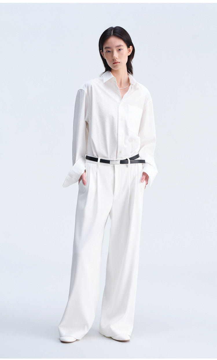 Casual Pants with Elastic Waistband at the Back