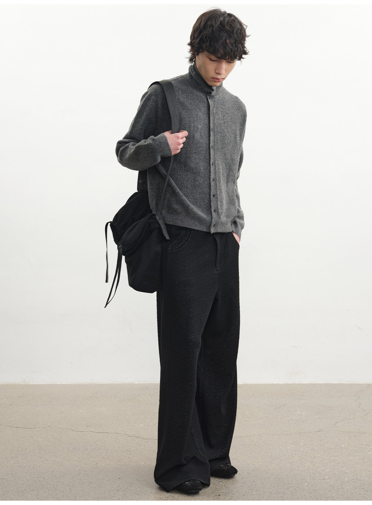 Wax-finished Shoulder Bag