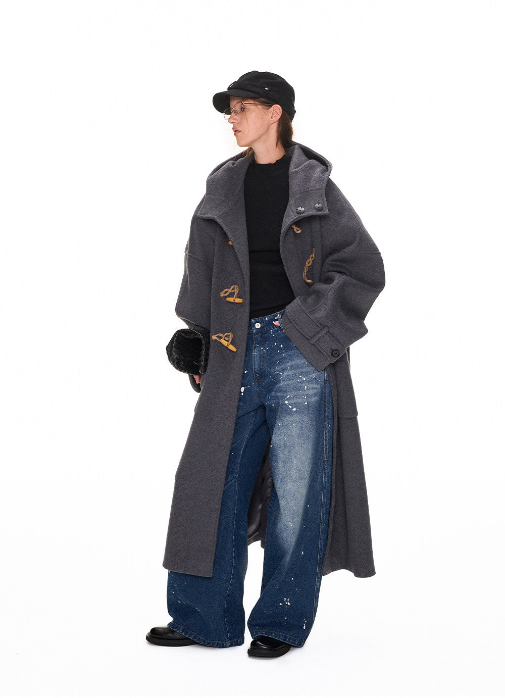 Heavy-Duty Wool Coat with Hood