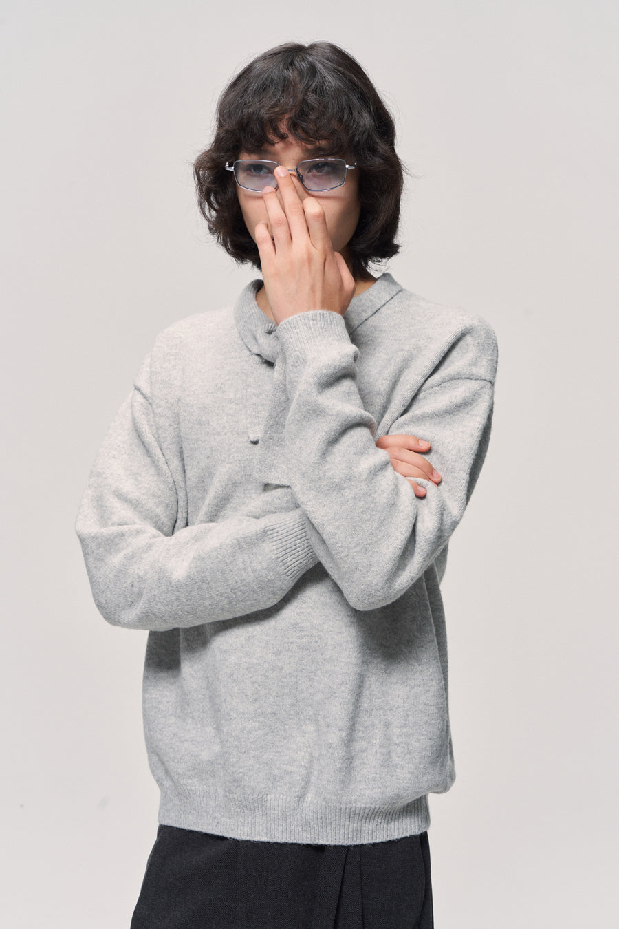 Bow Tie Round Neck Pullover Sweater