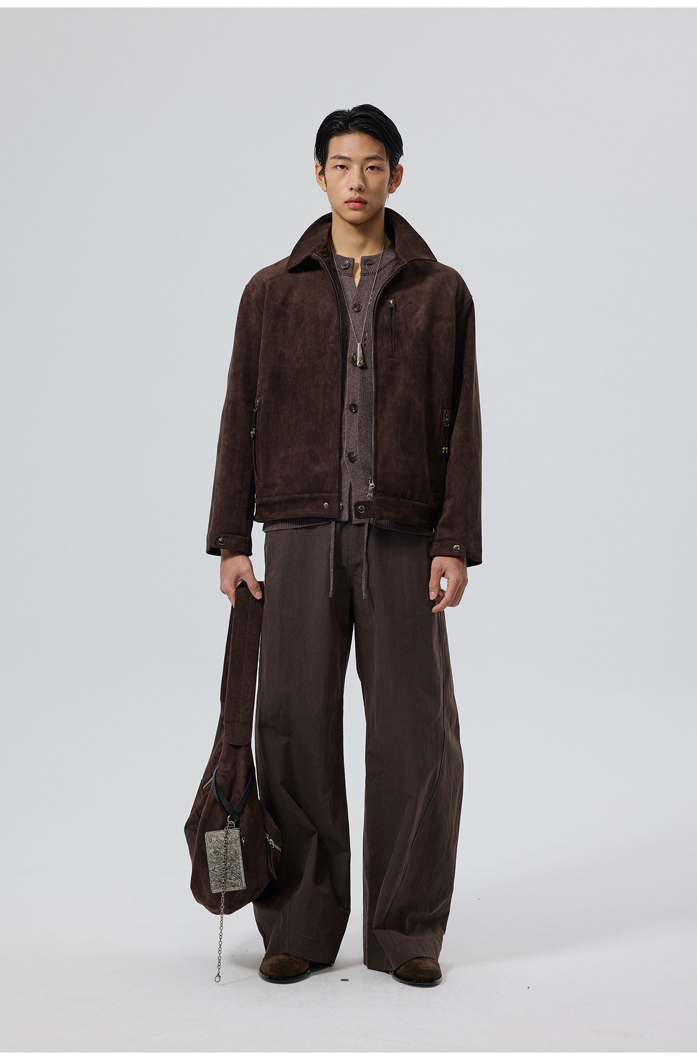 Cotton-Nylon Blend Casual Pants