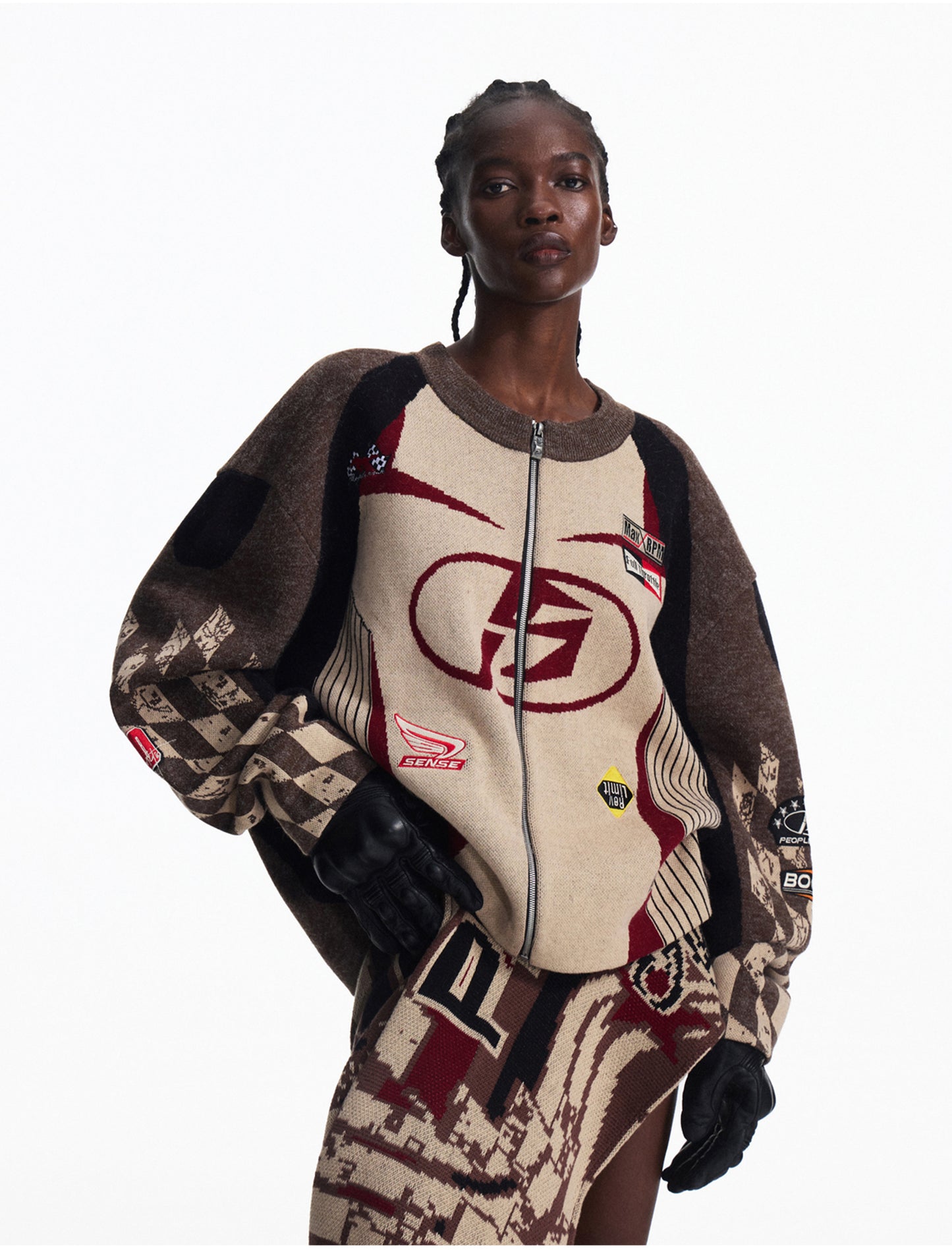 Contrast Color Knit Cardigan