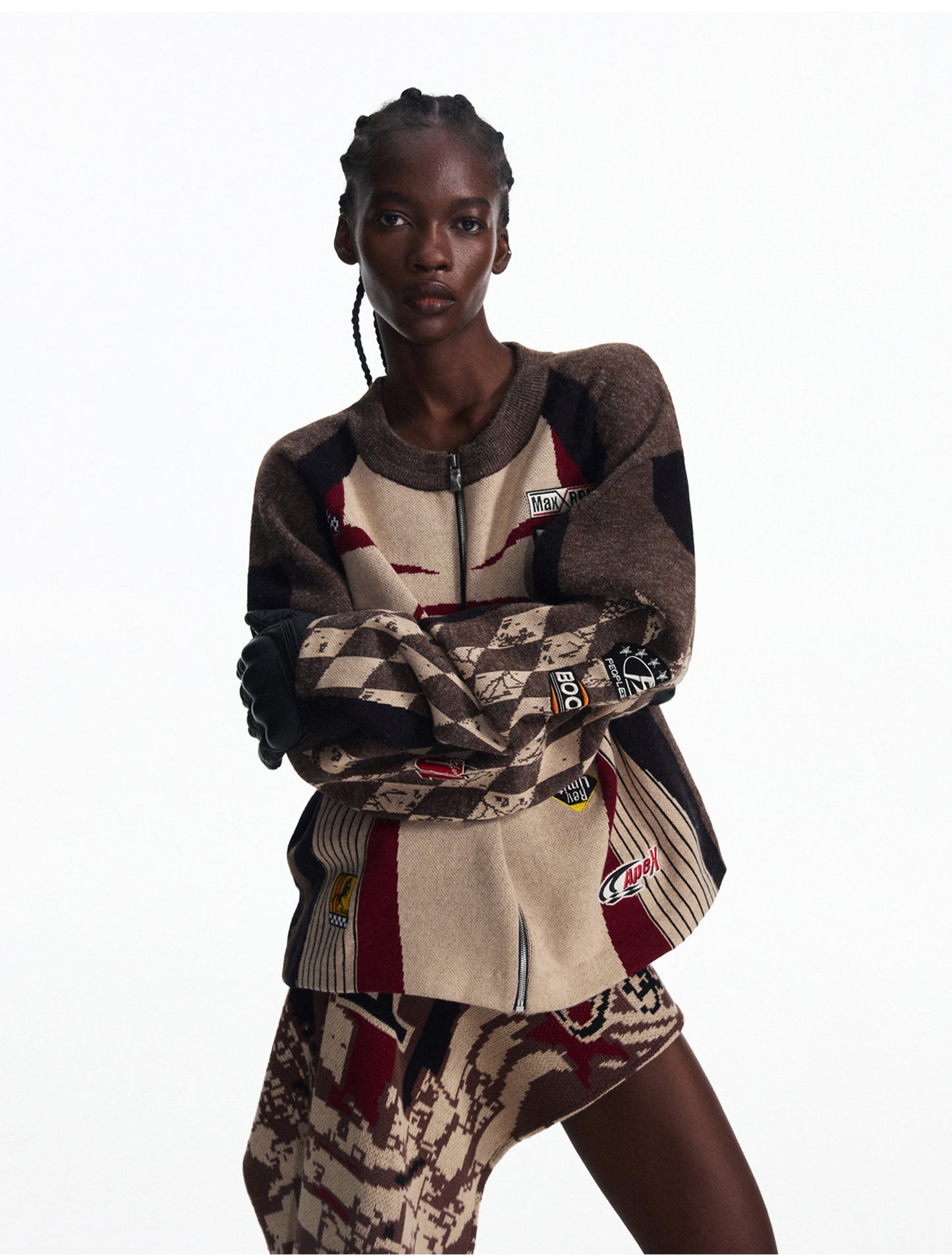 Contrast Color Knit Cardigan