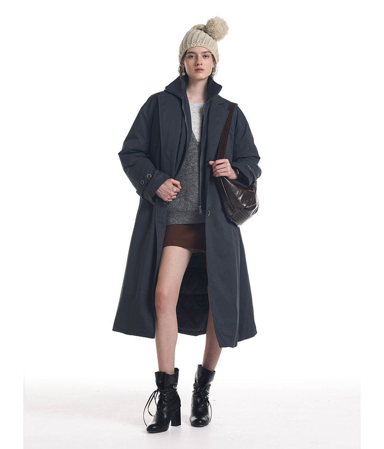 Faux Two-Piece Windproof Coat