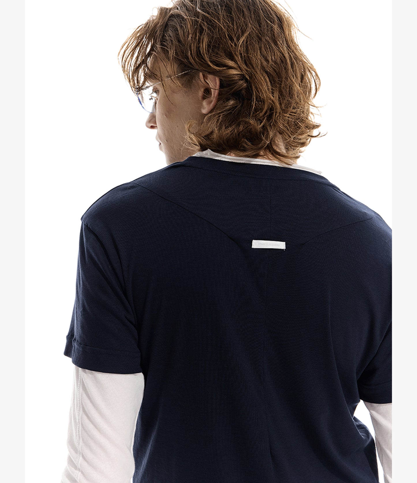 Color matching faux two-piece T-shirt