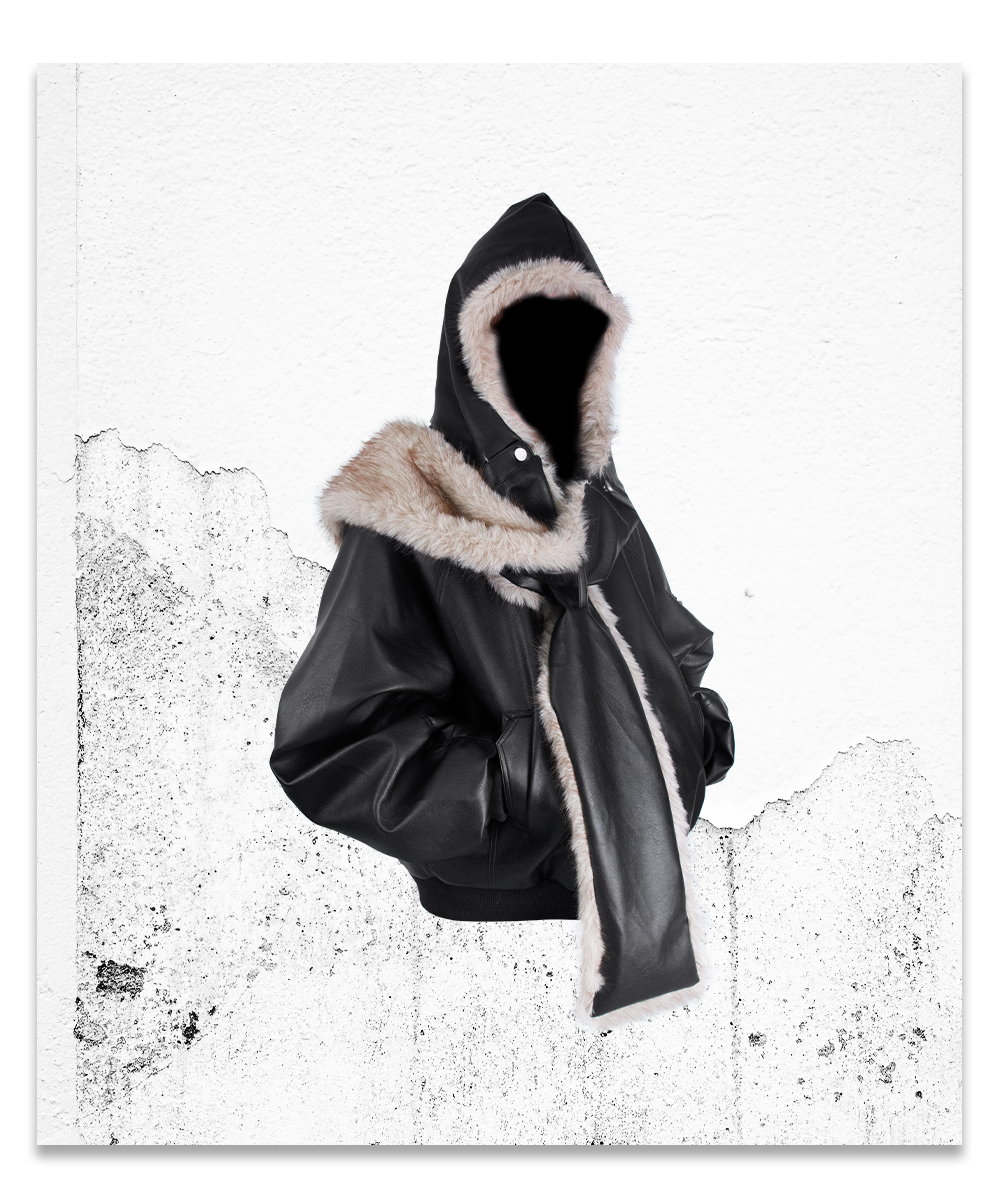 Detachable Scarf Bomber Jacket