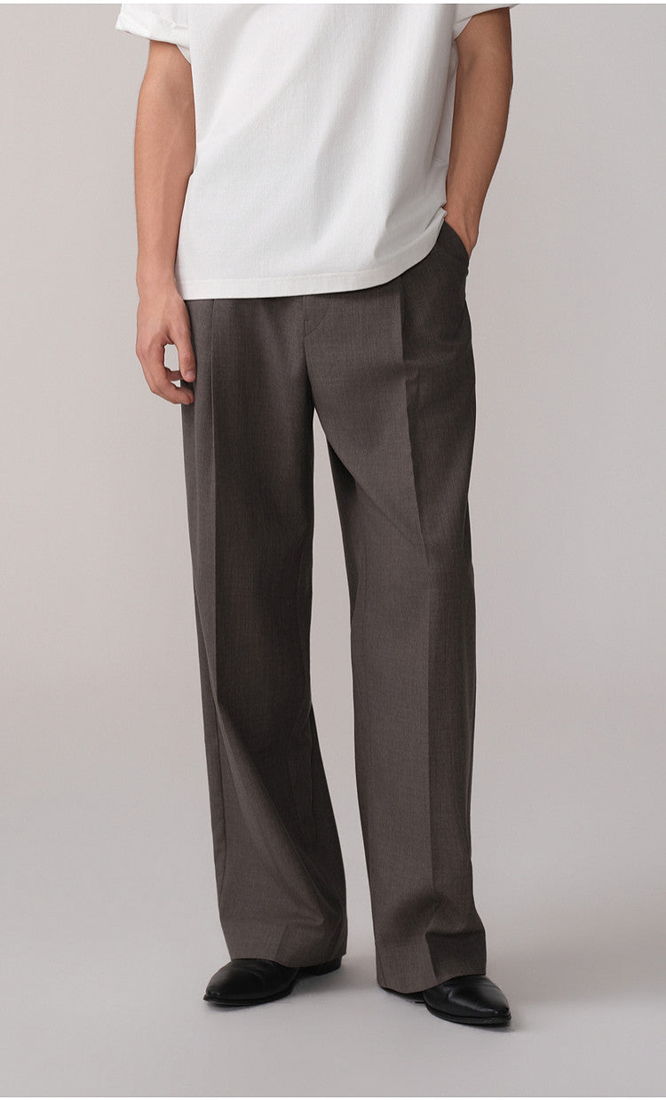 Pleated Oak Waist Casual Pants