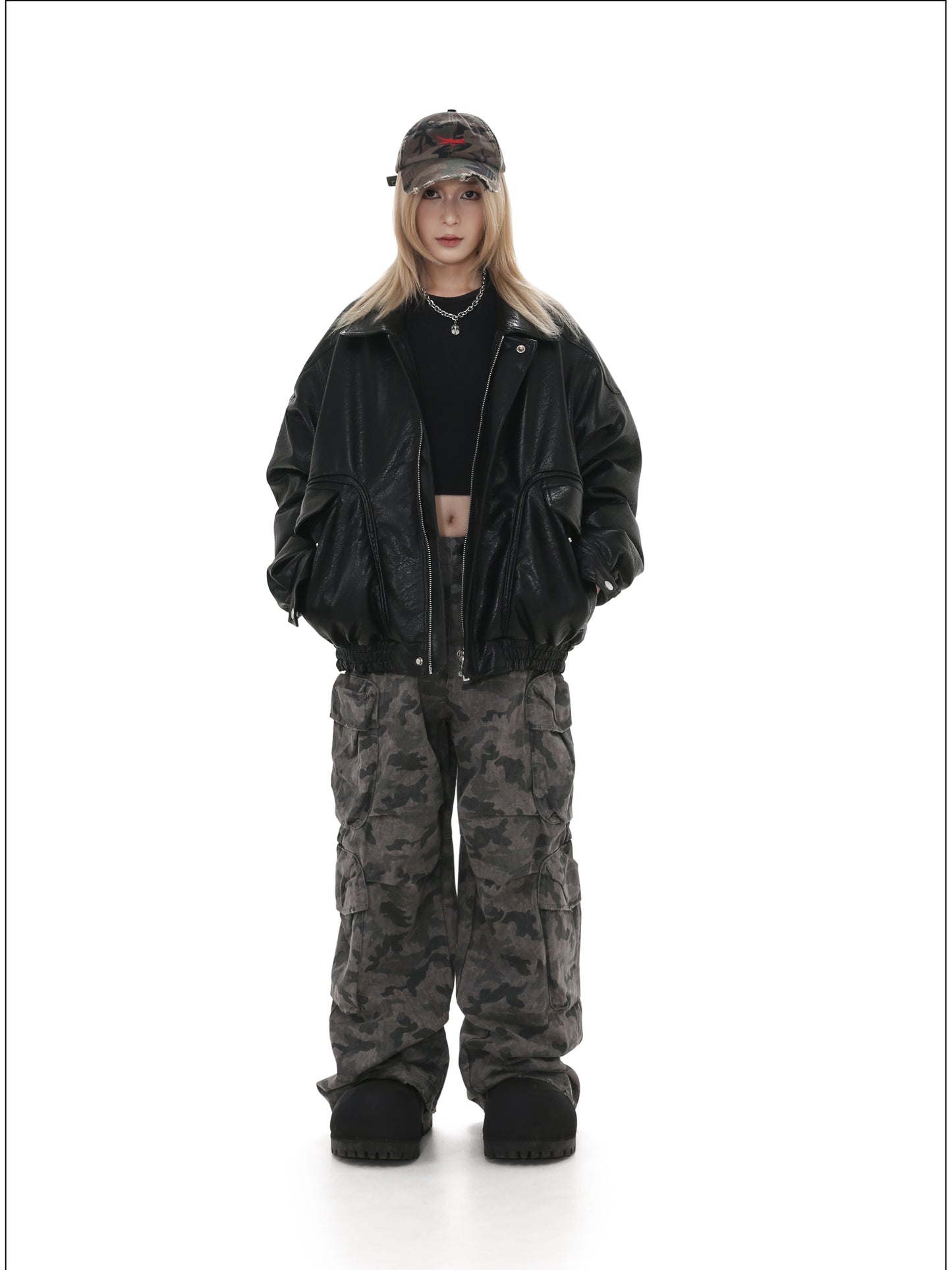 Retro wide-leg casual pants