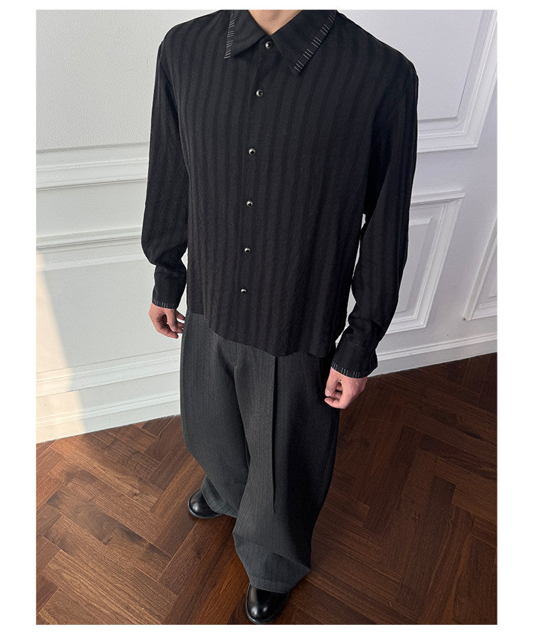 Moisture-wicking striped shirt