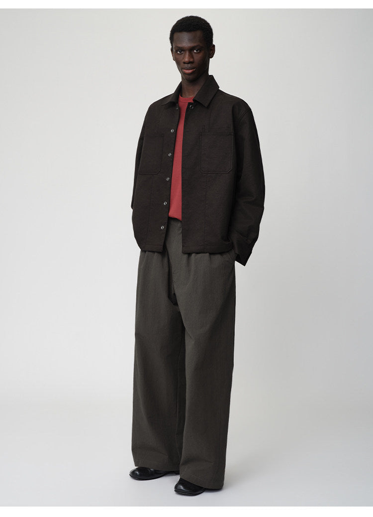 3D Cut A-Line Wide-Leg Pants