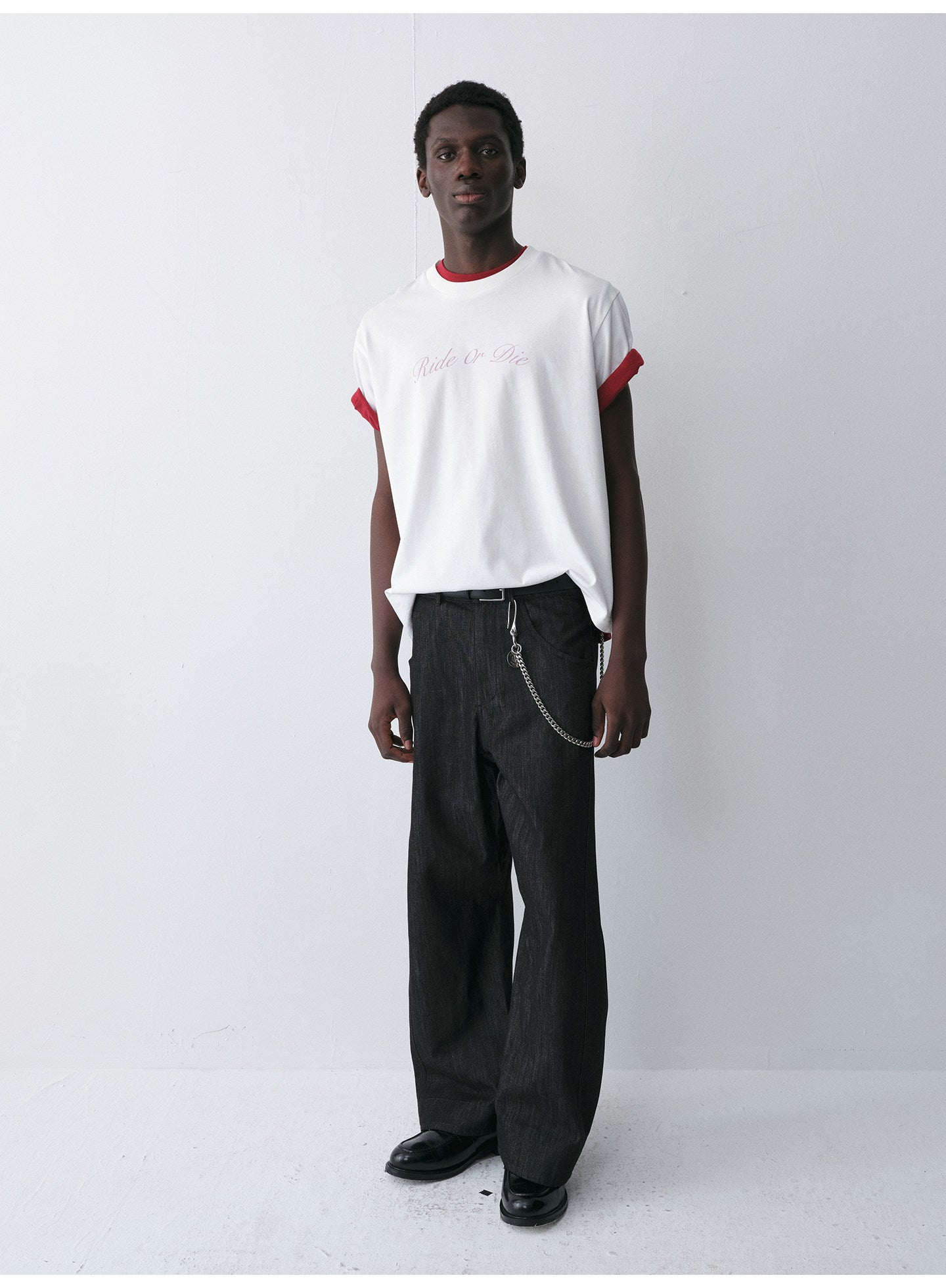 Wave-Cut Denim Pants
