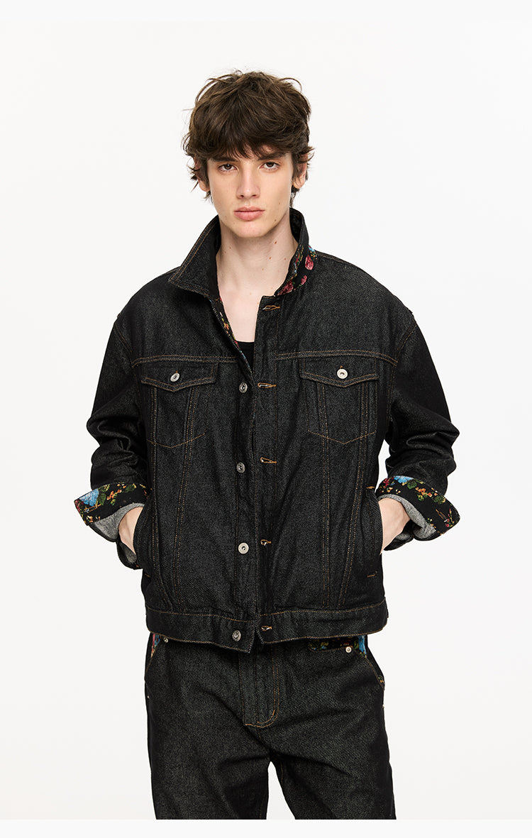 Wash-processed denim jacket