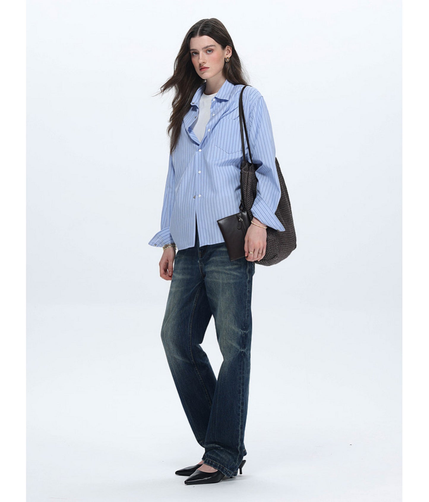 Striped Drop-Shoulder Casual Shirt