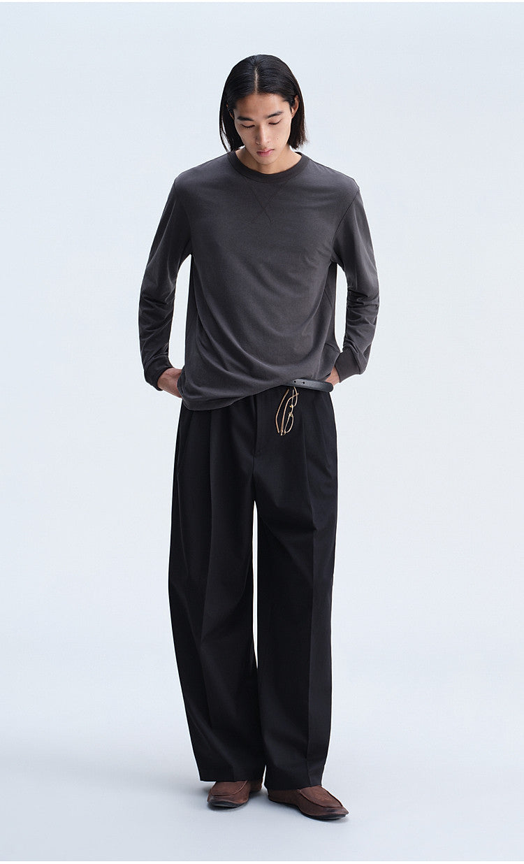 Open-Stitch Collar T-Shirt