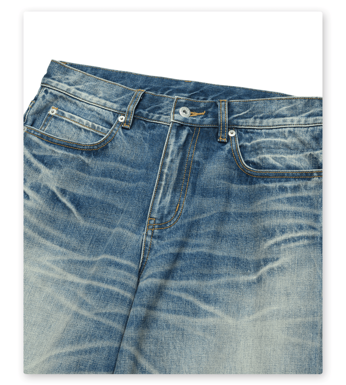 Straight Leg Wash Finish Jeans