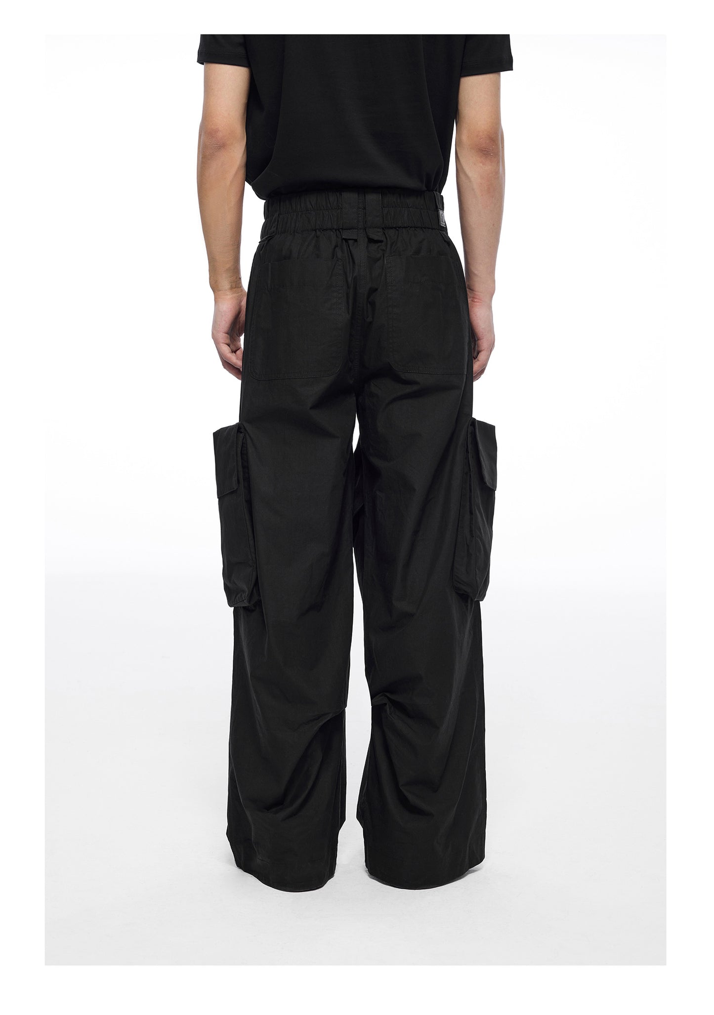 Waist elastic workwear wide pants