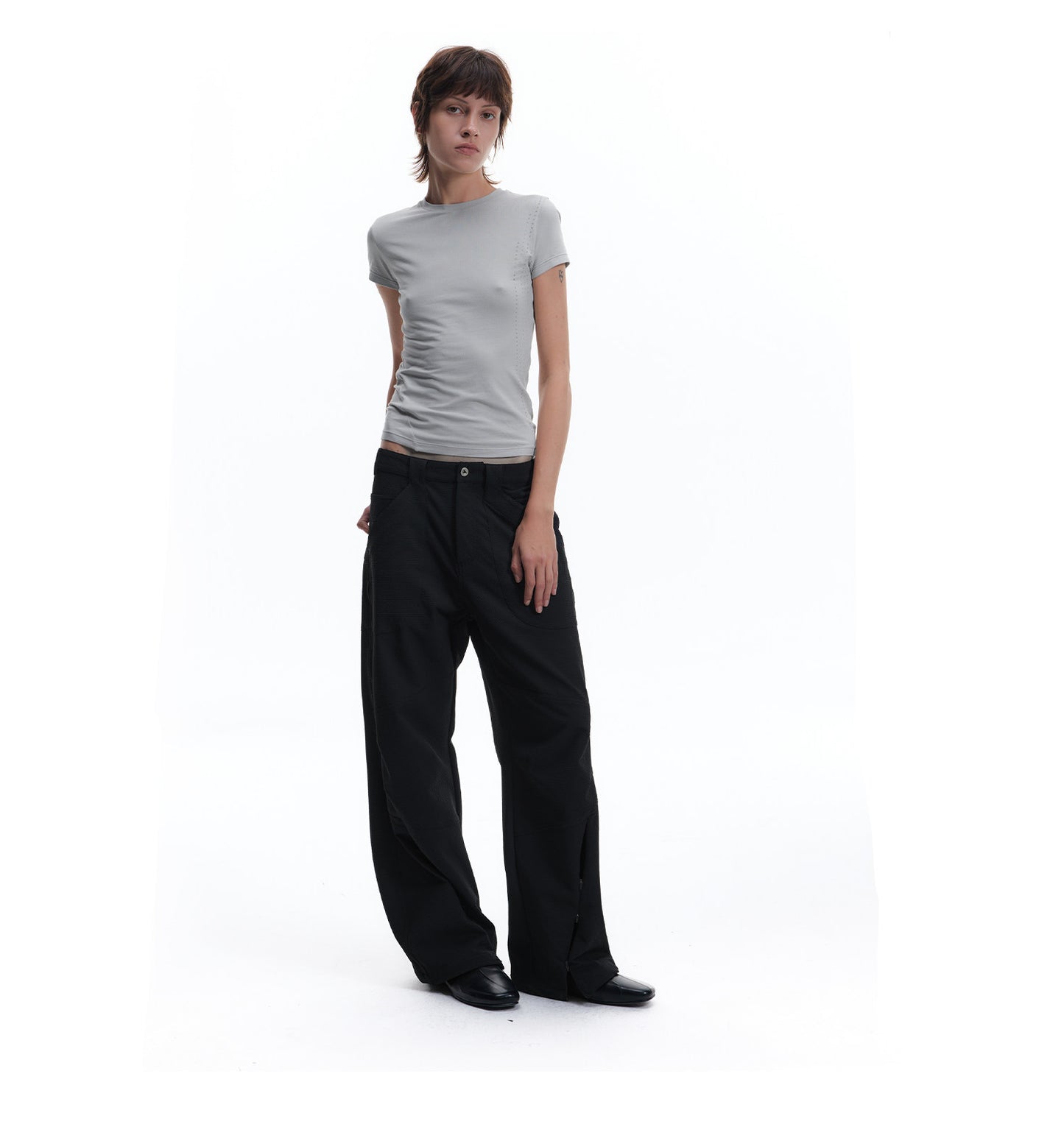 3D-Cut A-Line Casual Pants