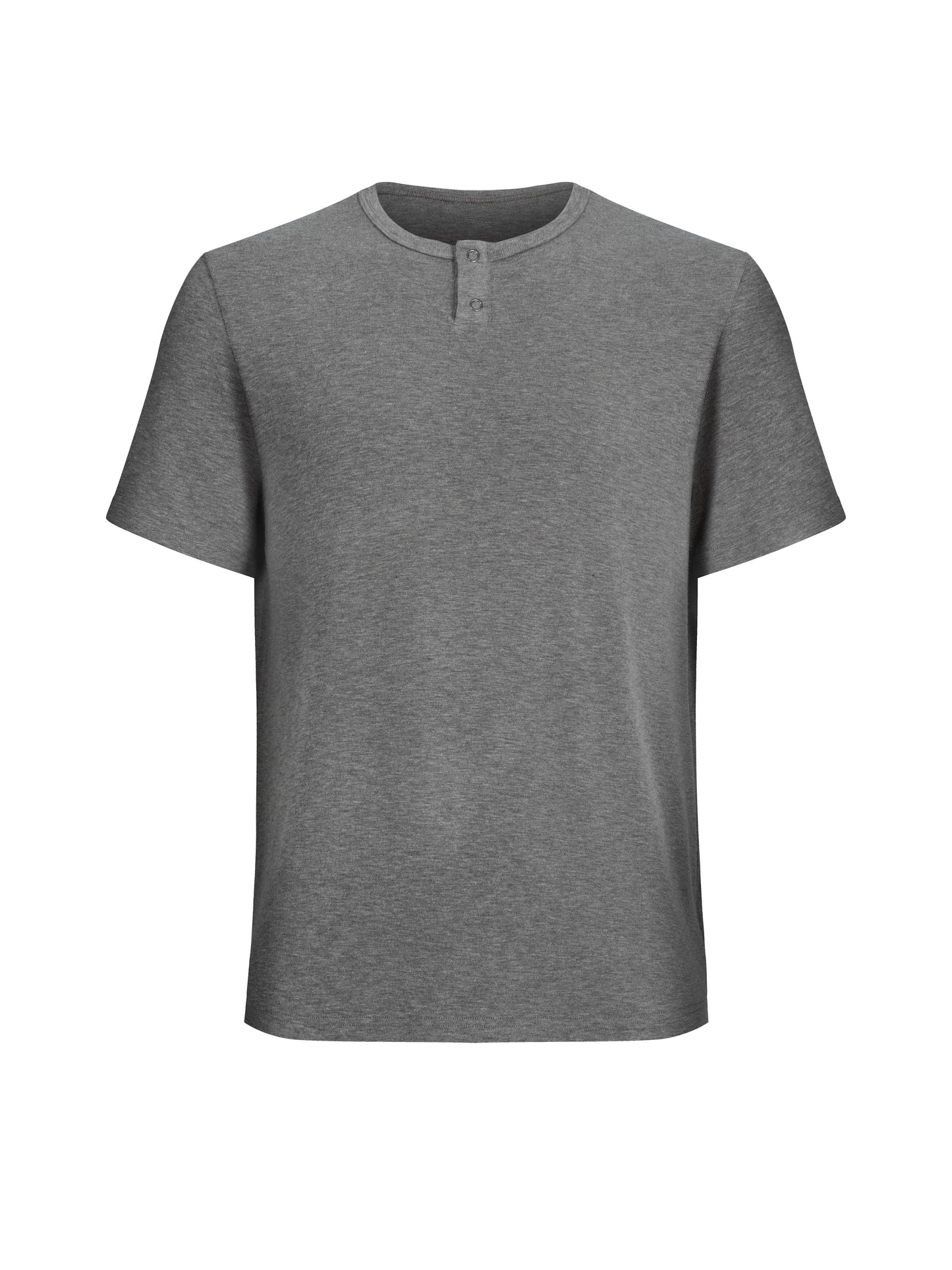 Henley-Neck Basic T-Shirt