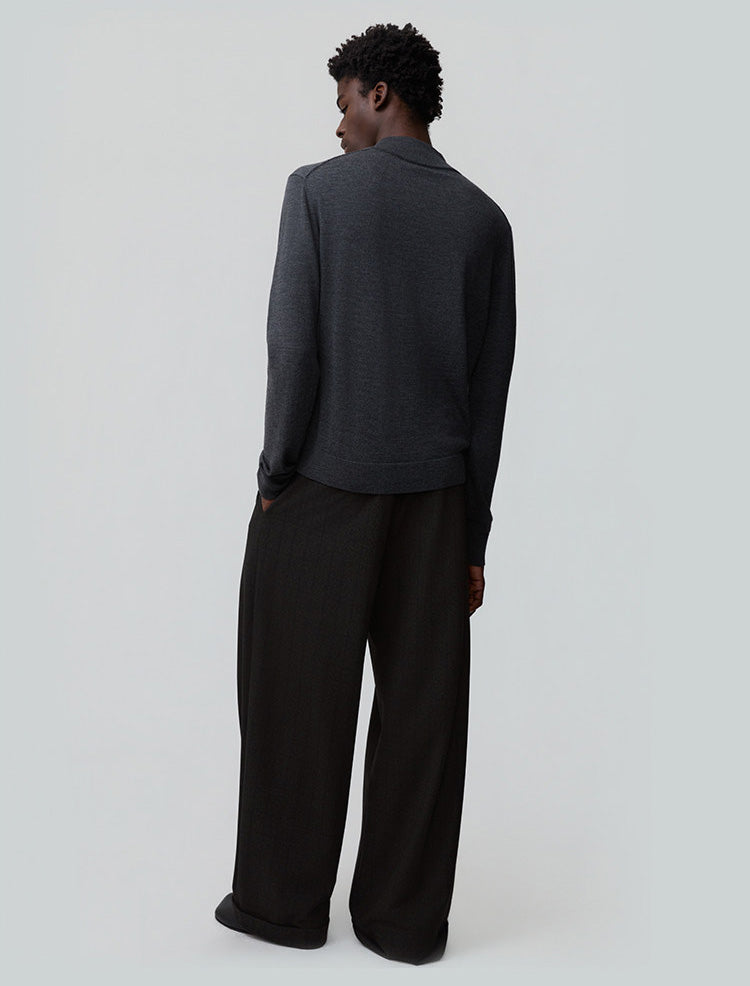 Double-Pleated Waist Casual Pants