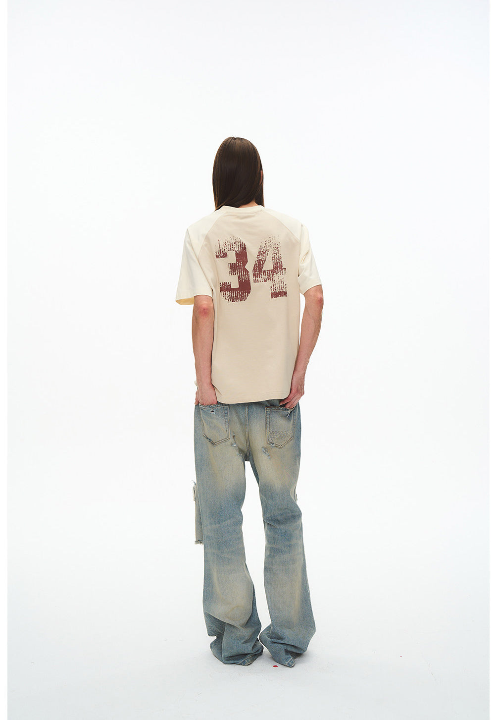 Round-neck raglan T-shirt