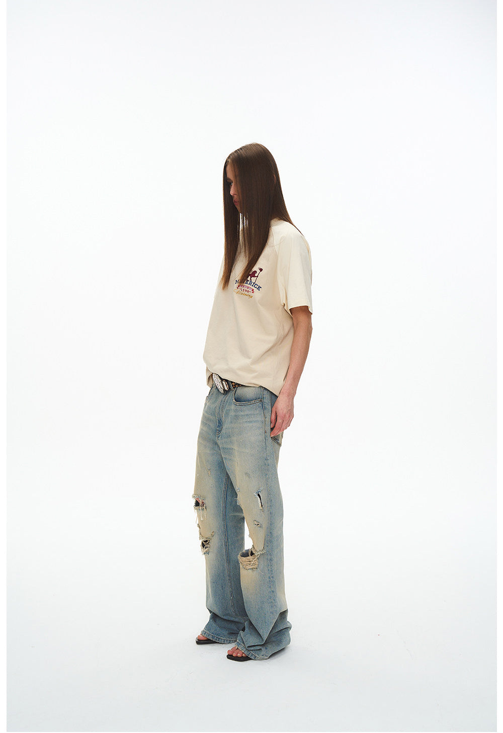 Round-neck raglan T-shirt
