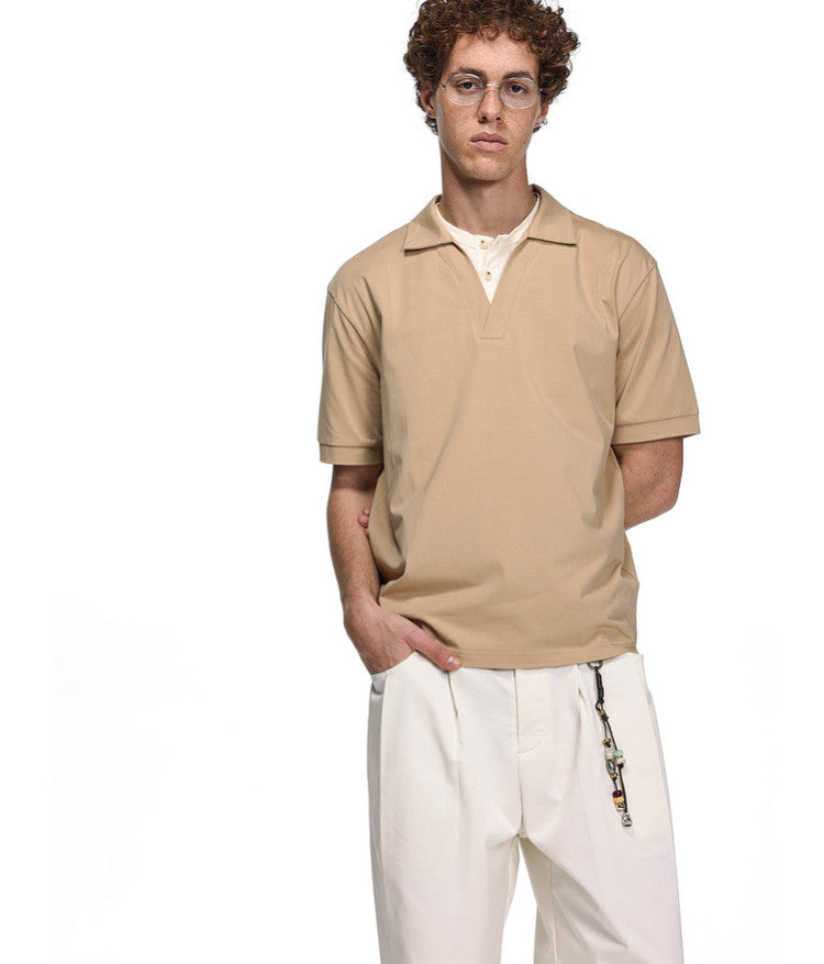 Fake Two-Piece Double Collar Polo Shirt