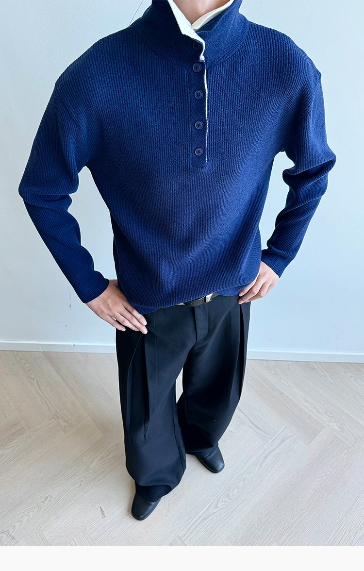 Double-Color Fake Two-Piece Sweater