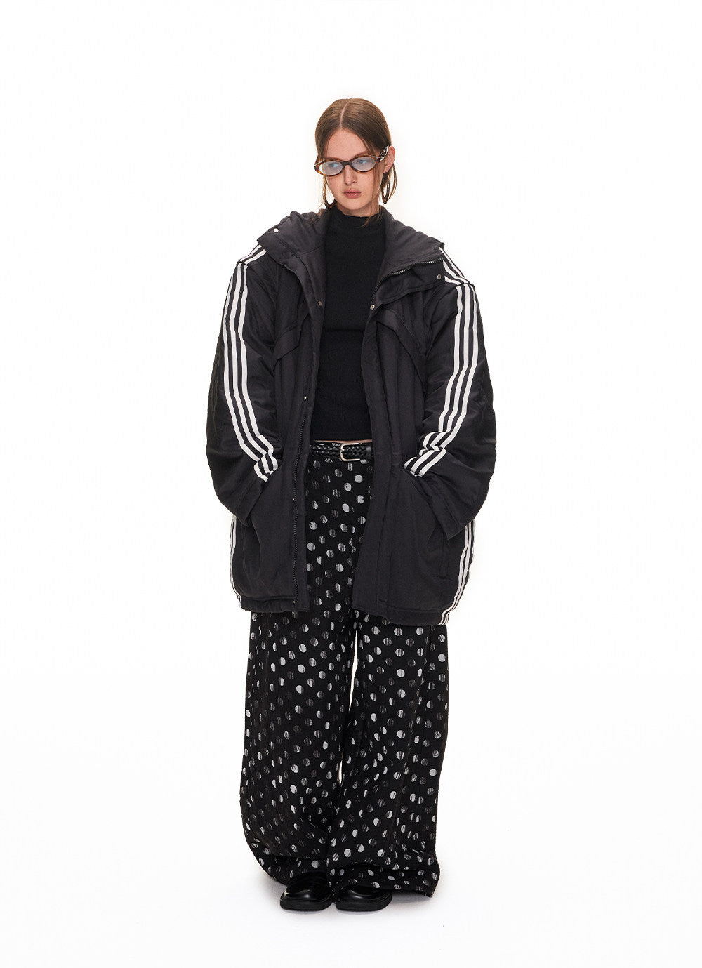 Two-Tone Long Windbreaker