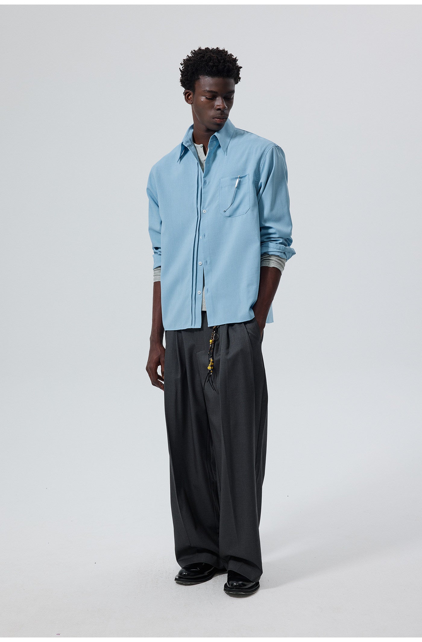 Linen-like texture shirt