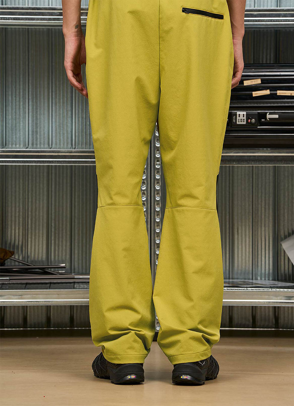 Mustard Green Knee Reinforcement Casual Pants