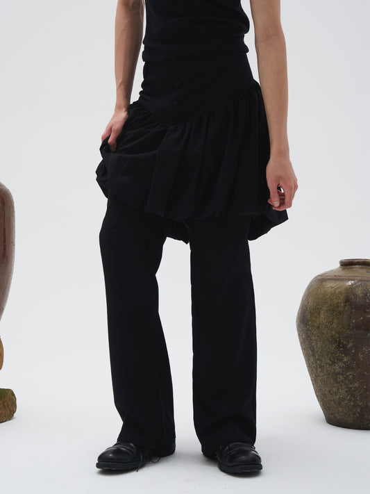 Faux Two-piece Skirt Pants